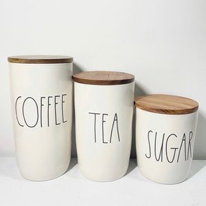 Rae Dunn ceramic cellar canisters